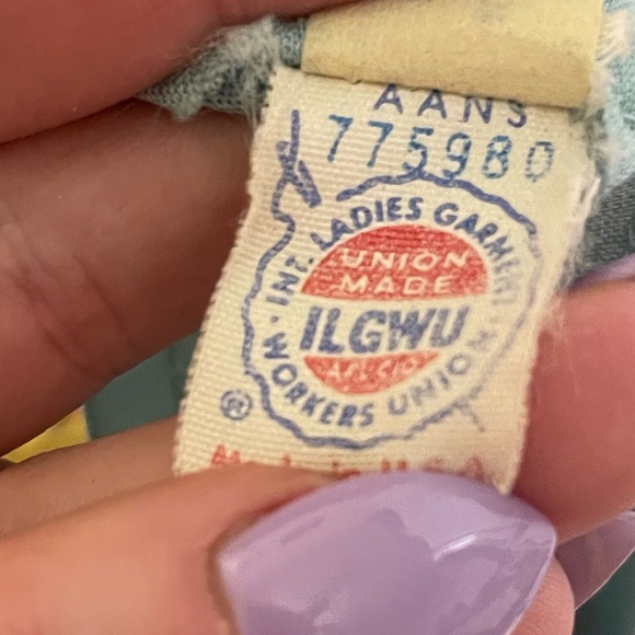 UNION MADE 70s vintage teal dress. Size 8. - Picture 6 of 6